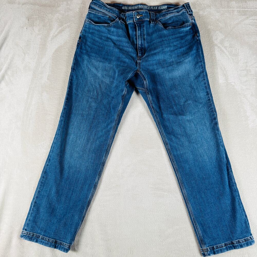 Duluth Trading Jeans Men's 38x30 Blue Denim Ballroom Double Flex Comfort Stretch